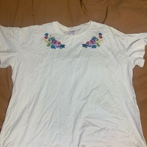 Floral embroidered top